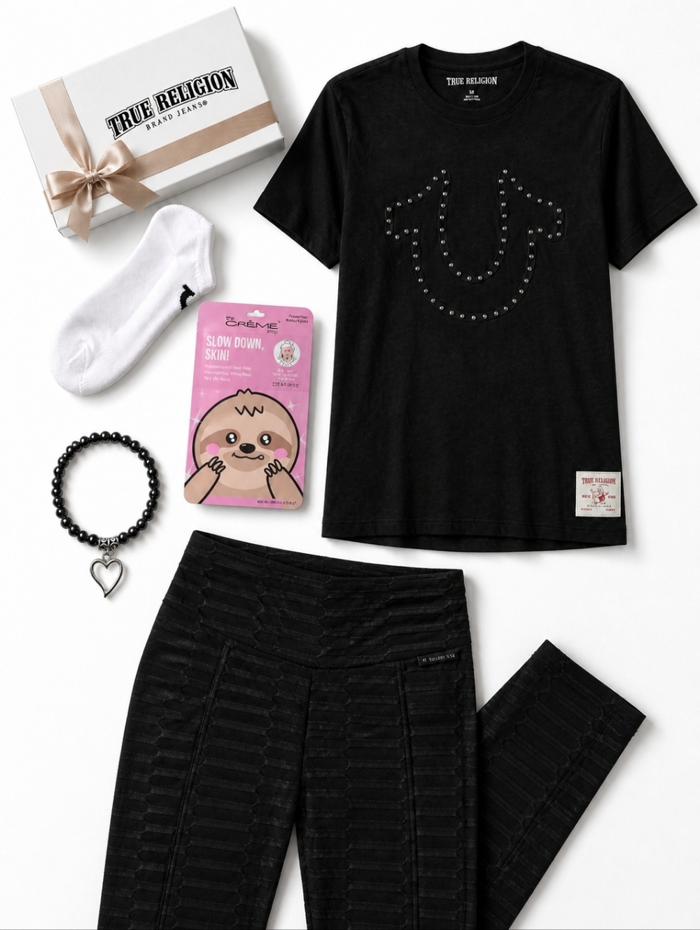 LOT 🥳 TRUE RELIGION Womens Small +GWP Nine West Leggings Bundle